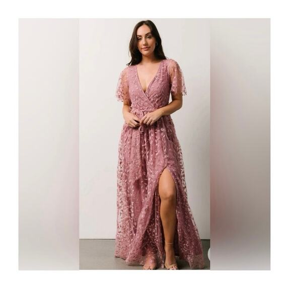 Baltic Born Marseille Embossed Maxi Dress NWT Size M Orchid - Picture 6 of 6